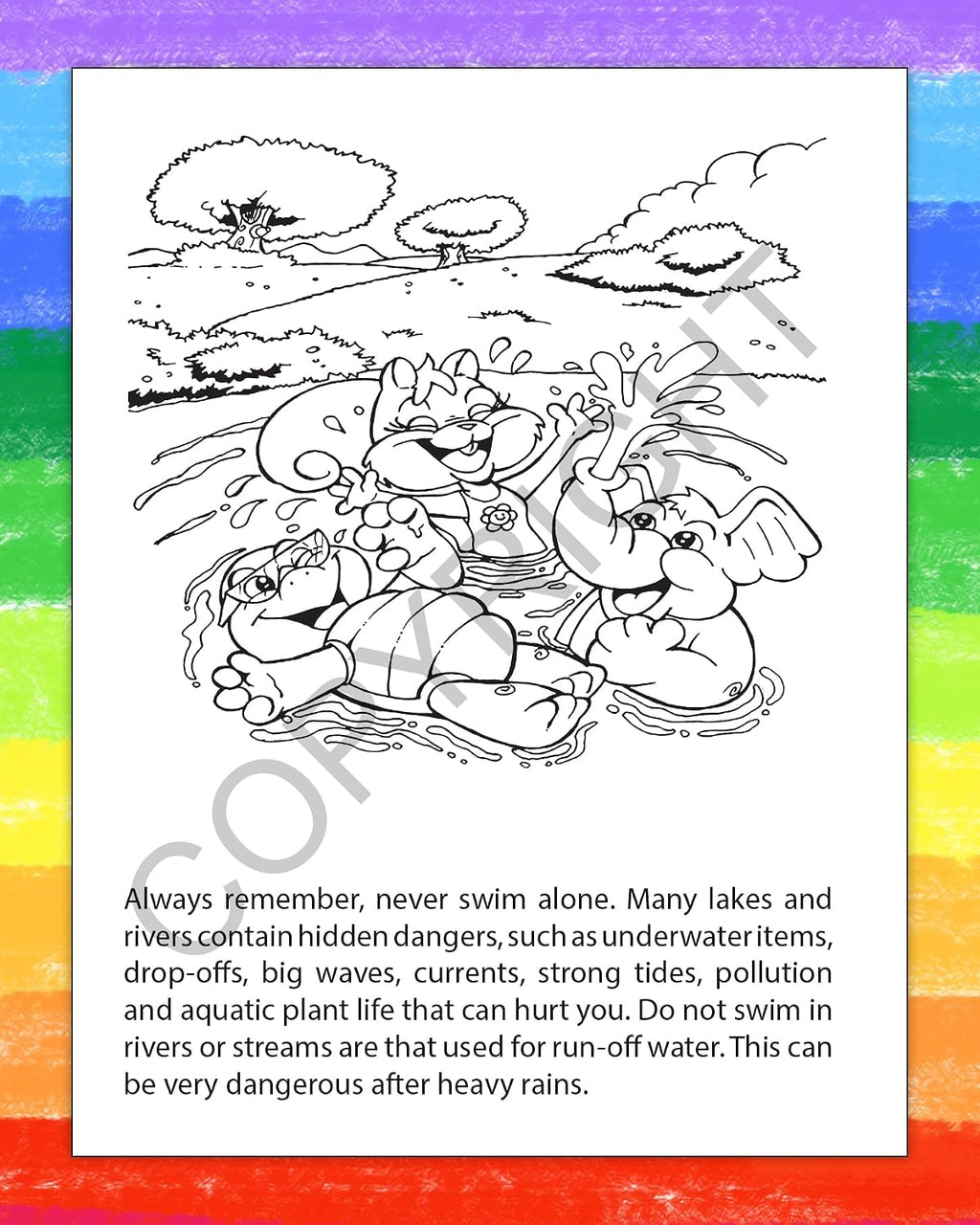 ZOCO – Pool and Water Safety – Custom Coloring Books (250 Bulk Pack, Without Crayons) – Prevent Drowning and Water Safety Awareness Handout for Kids