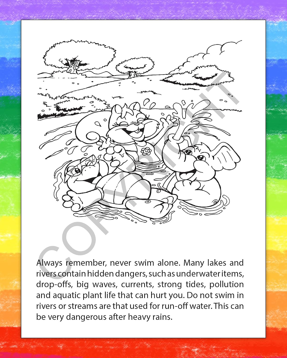 ZOCO – Pool and Water Safety – Custom Coloring Books (250 Bulk Pack, Without Crayons) – Prevent Drowning and Water Safety Awareness Handout for Kids