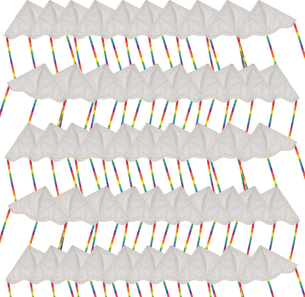 In the Breeze Coloring Delta 30-inch Kite - 50 Piece Party Pack - Single Line Kite - Includes Crayons, Line and Bag - Creative Fun for Everyone, 3186-PACKS
