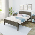 Max & Lily Full Bed, Solid Wood Full Bed Frame with Panel Headboard, Kids Full Bed with Wood Slat Support, No Box Spring Needed, Clay