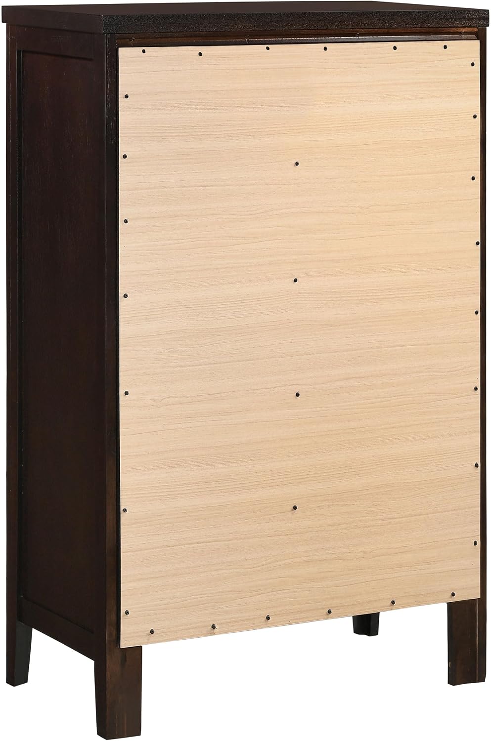 Coaster Home Furnishings Carlton Contemporary 5-Piece Bedroom Set Leatherette Upholstered Full Size Panel Bed Frame 51-inch Headboard Cappuccino 202091F-S5