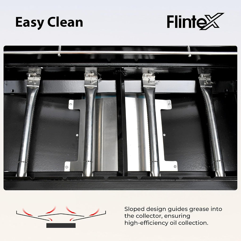 Flintex 30-inch Built-in BBQ Gas Grill (NG/LPG Convertible), 4-Burner Outdoor Kitchen Gas/Propane Grill with Griddle Combo, Stainless Steel Built-in Outdoor BBQ Grill for Outdoor Kitchen