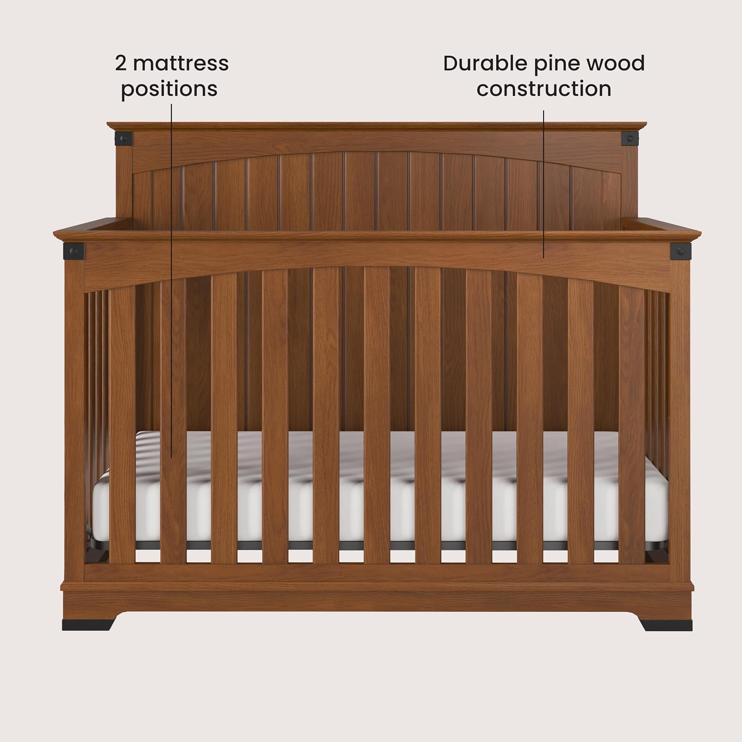 Child Craft Redmond Full Panel Crib, Dresser and Chest Nursery Set, 3-Piece, Includes 4-in-1 Convertible Crib, Dresser and Chest, Grows with Your Baby (Coach Cherry)