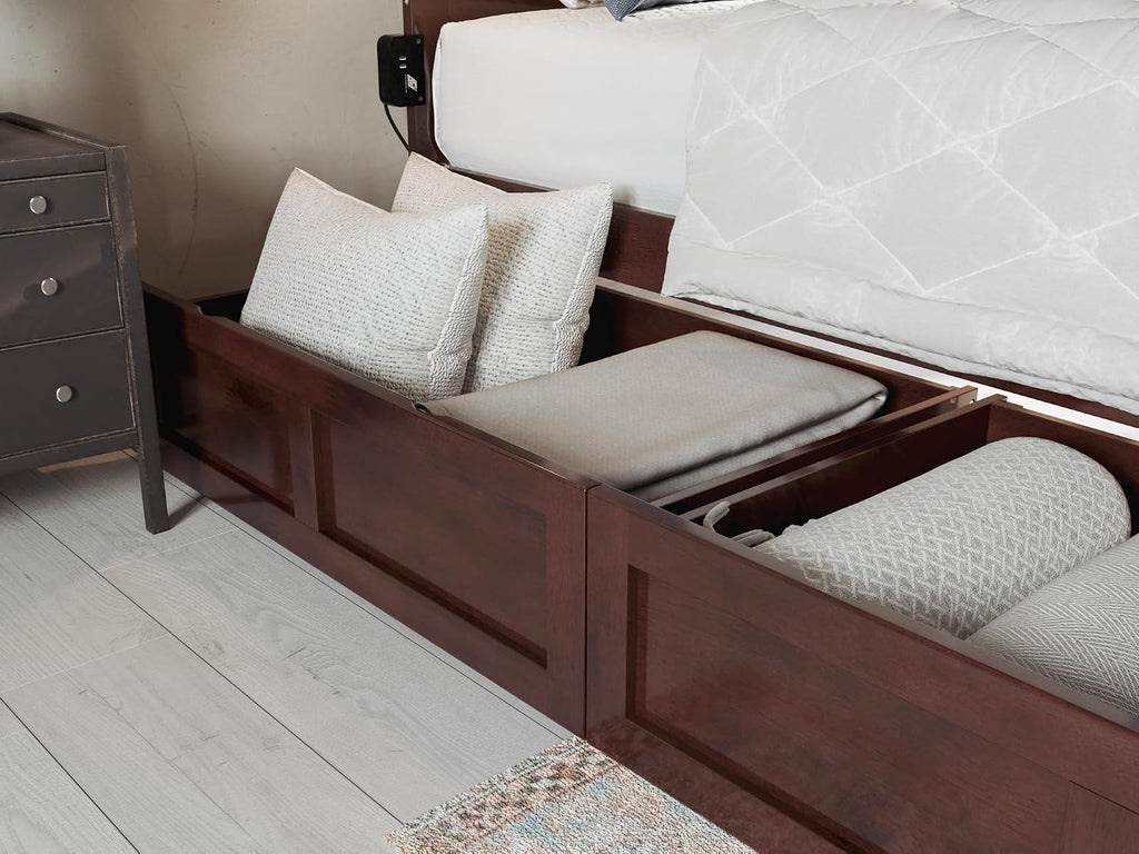 AFI, Set of 2 Extra Long Drawers Queen/King/Twin XL, Walnut