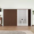 Accordion Doors 97'-120' x 80', with Upgraded Roller & Handle & Complete Hardware, Interior Multifold Folding Doors for Closet & Pantry, Easy Installation - Walnut, Single Layer
