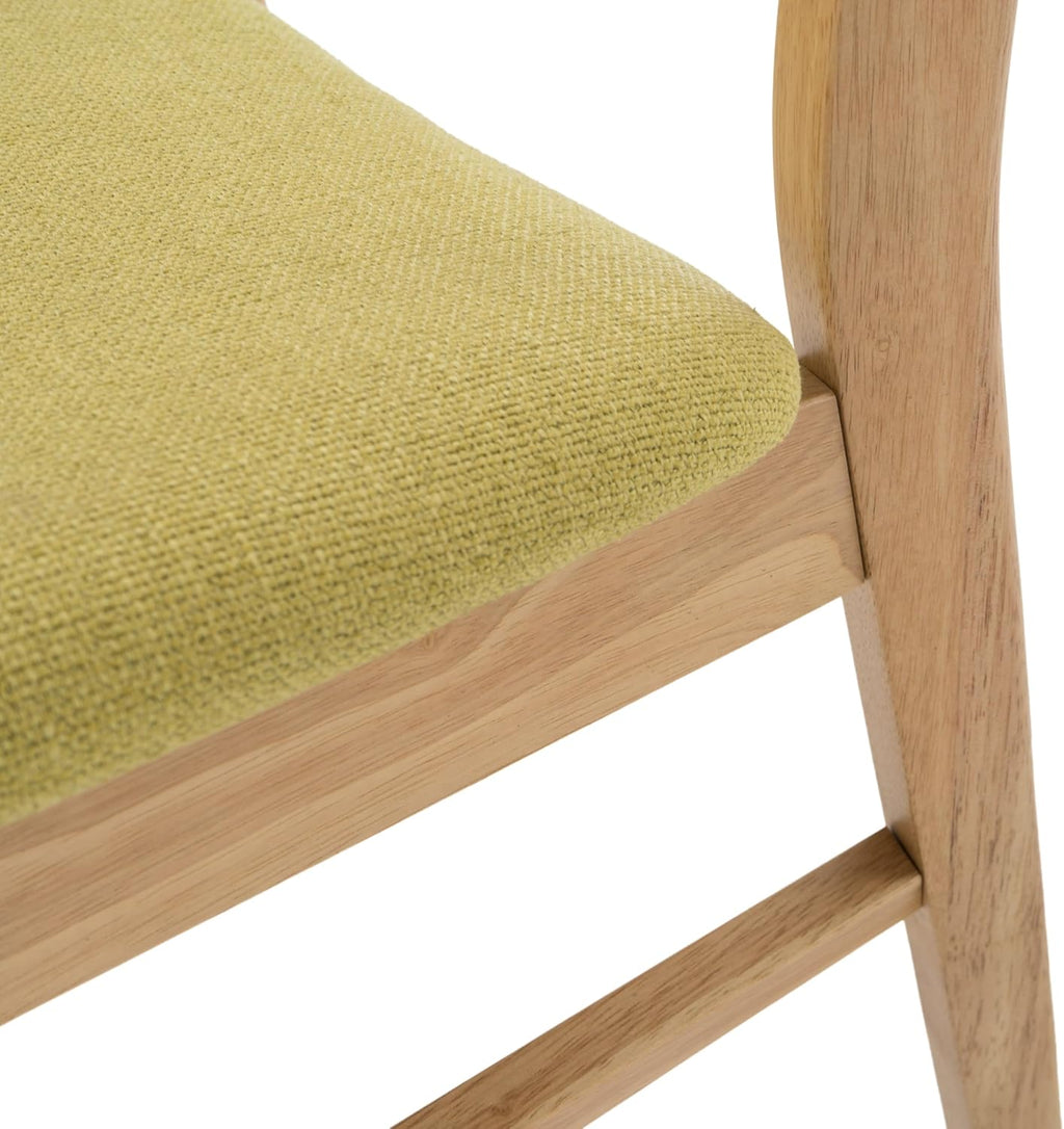 Christopher Knight Home Lucious Curved Leg Rectangular Dining Set, 5-Pcs Set, Natural Oak / Green Tea