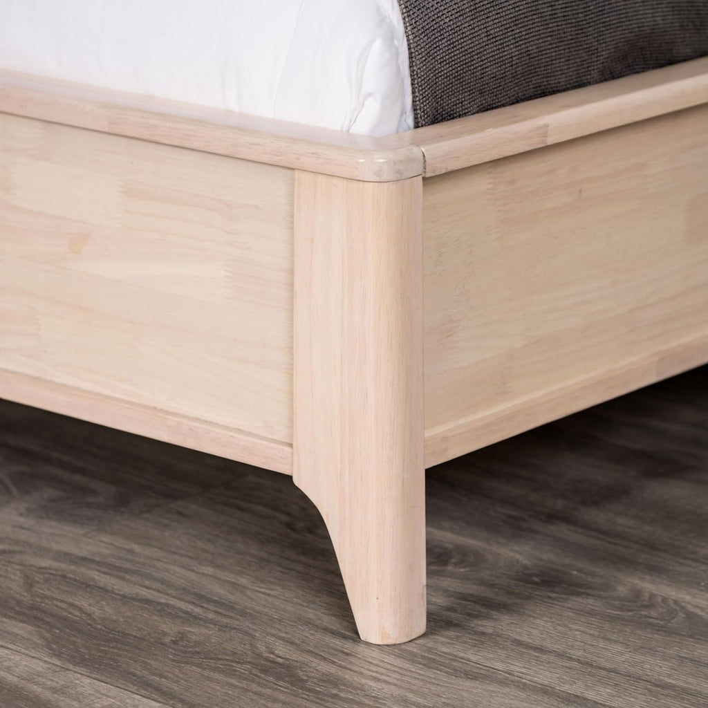 Furniture of America Elysia Mid-Century Modern 3-Piece Bedroom Collection with Vertical Fluting Bedframe, 2-Drawer Nightstands Set of 2, No Box Spring Required for Home, Guest Room, Queen, White Wash