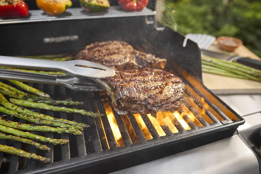 Weber Spirit E-435 Liquid Propane Gas Grill for Outdoor Cooking, 4 Burners and 1 Side Burner, Black – Porcelain-Enameled Cast-Iron Grates, 2 Boost Burners, Sear Zone