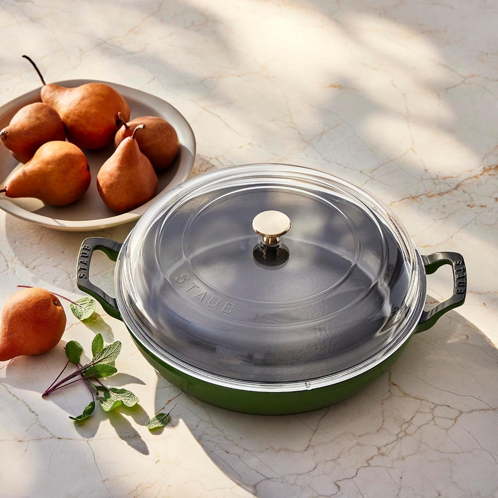Staub Cast Iron 3.5-qt Braiser with Glass Lid - Pistachio