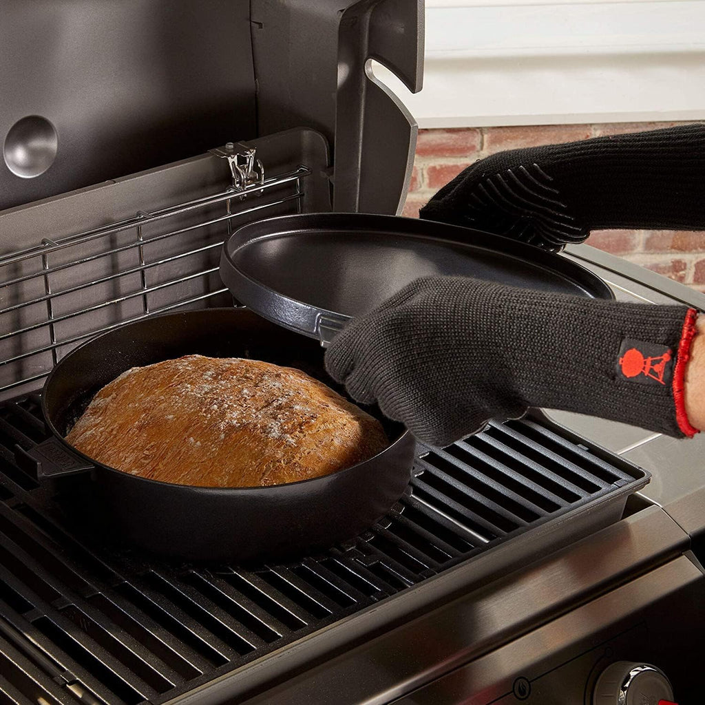 Weber Duo Dutch Oven, 7.25 Qt – Multi-Purpose Porcelain‑Enameled Cast‑Iron Dutch Oven & Flat‑Top Griddle-Style Lid