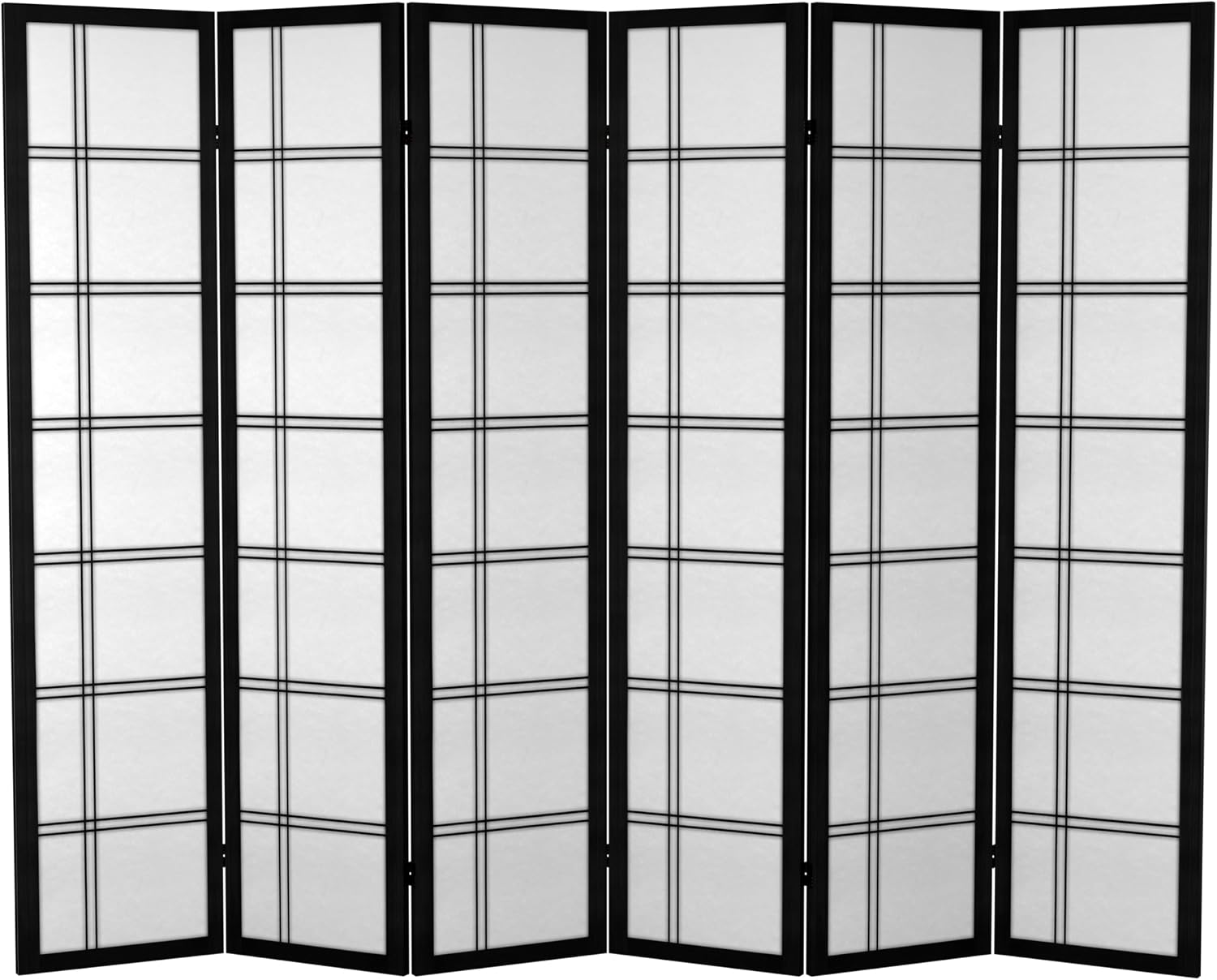 Red Lantern 6 ft. Tall Canvas Double Cross Room Divider Freestanding Folding Privacy Screen, Partition, and Separator for Modern and Contemporary Bedroom, Home Office, Studio, Dorm, Apartment
