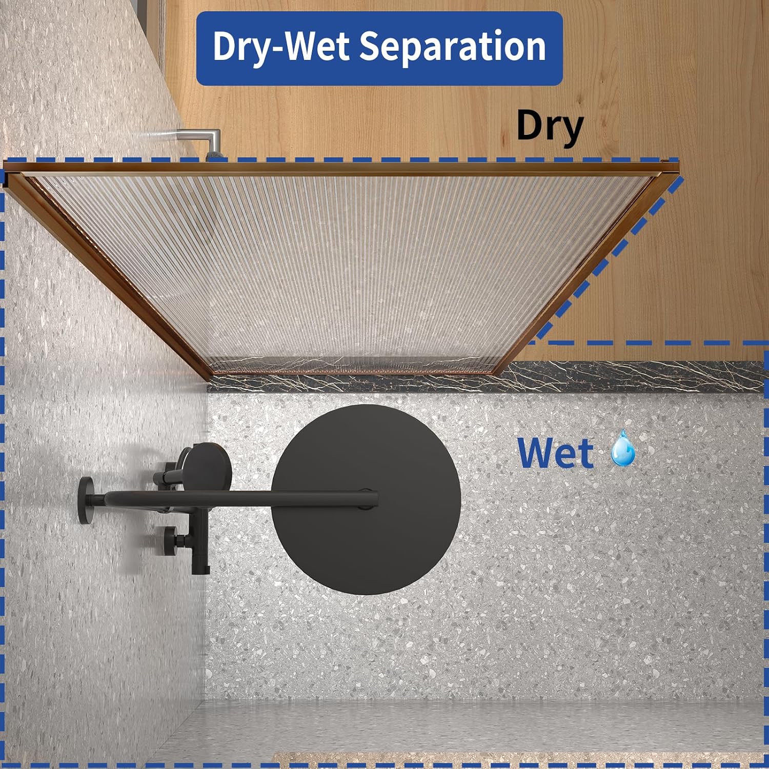 Dimaris Shower Door 30' X 78' Clear Tempered Fluted Glass Framed Shower Screen Door Shower Glass Panel for Walk-in Bathroom Shower, Nano Coating, Rose Gold Finish