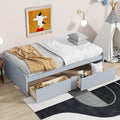 Bellemave Twin Kids Bed with Storage 2 Drawers, Wood Twin Daybed with Storage, BedFrames for Kids, Adults, Gray