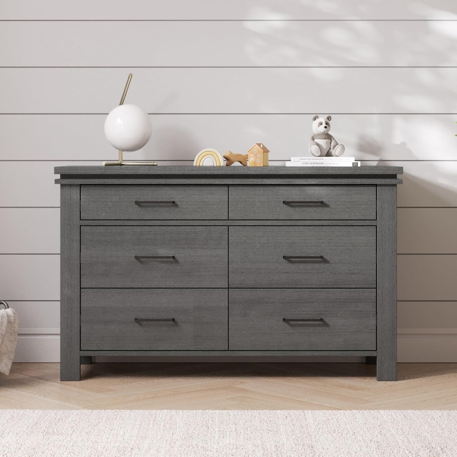 Child Craft Denman Crib, Dresser and Chest Nursery Set, 3-Piece, Includes 4-in-1 Convertible Crib, Dresser and Chest, Grows with Your Baby (Midnight Gray)