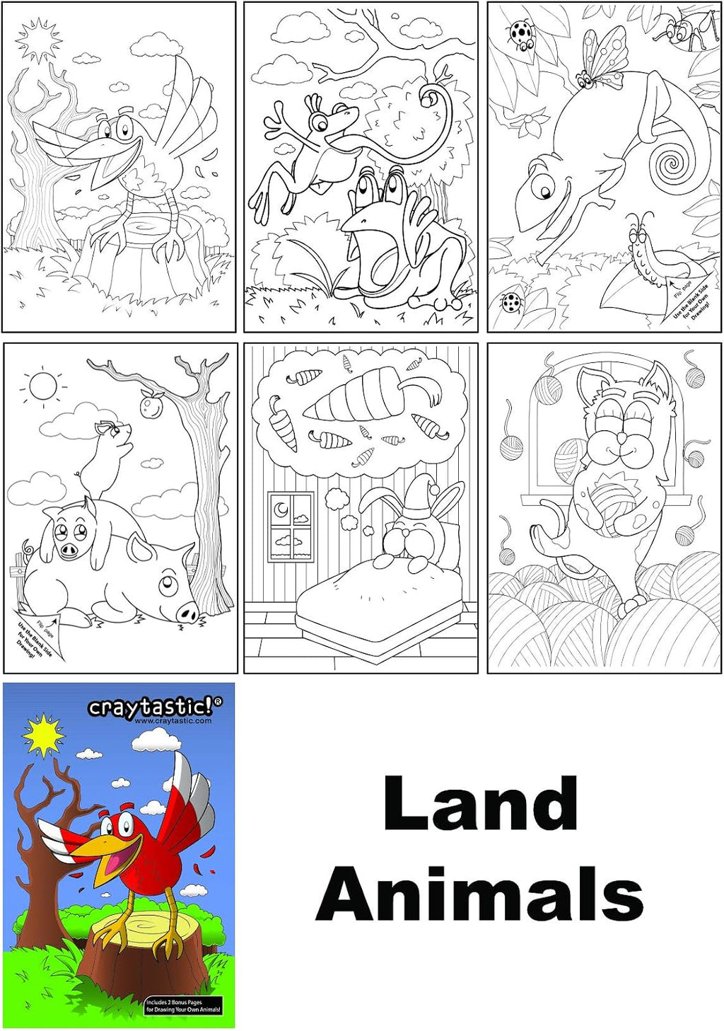 Craytastic! 576-Count Premium Bulk Coloring Books for Kids Variety Assortment Party Packs (160 Dinosaur, 160 Ocean and 160 Land Animals) 5' x 7' Each