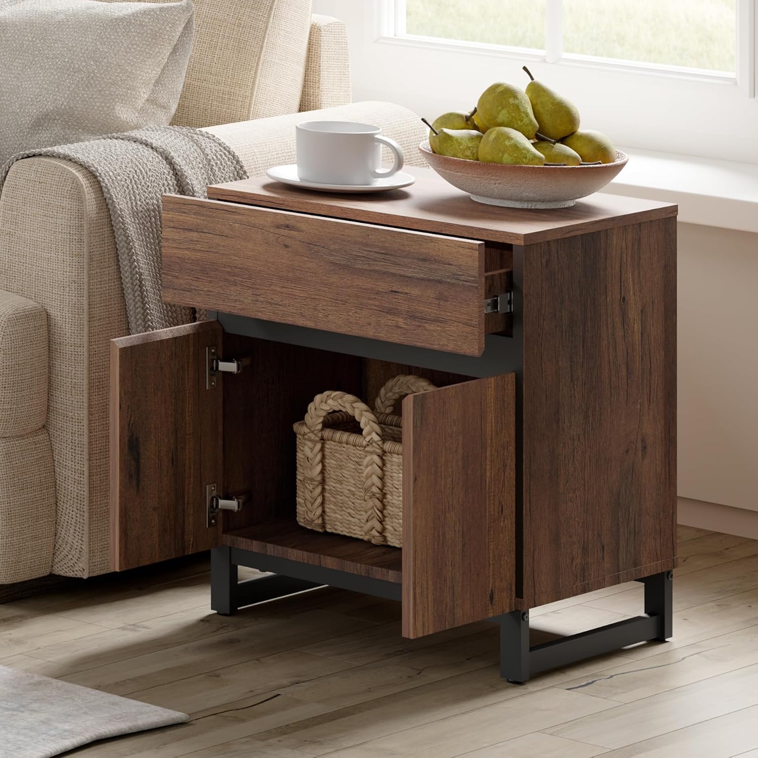WAMPAT Dresser and Nightstand Set of 3, 94.5 Inches Dresser with 6 Drawers, 2 Nightstand with Drawer and Cabinet for Bedroom, Bedroom Furniture Set, Brown