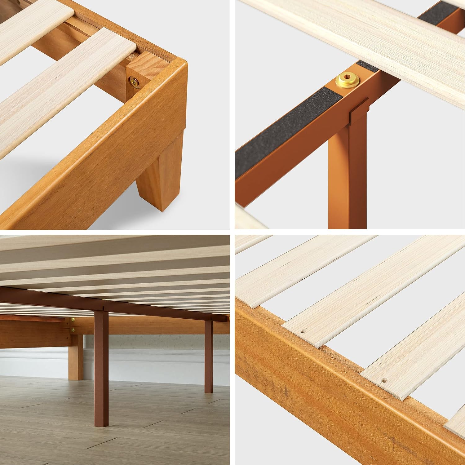 Zinus OLB-PWPBBO-12F 12 Inch Deluxe Wood Platform Bed / No Boxspring Needed / Wood Slat Support / Rustic Pine Finish, Full