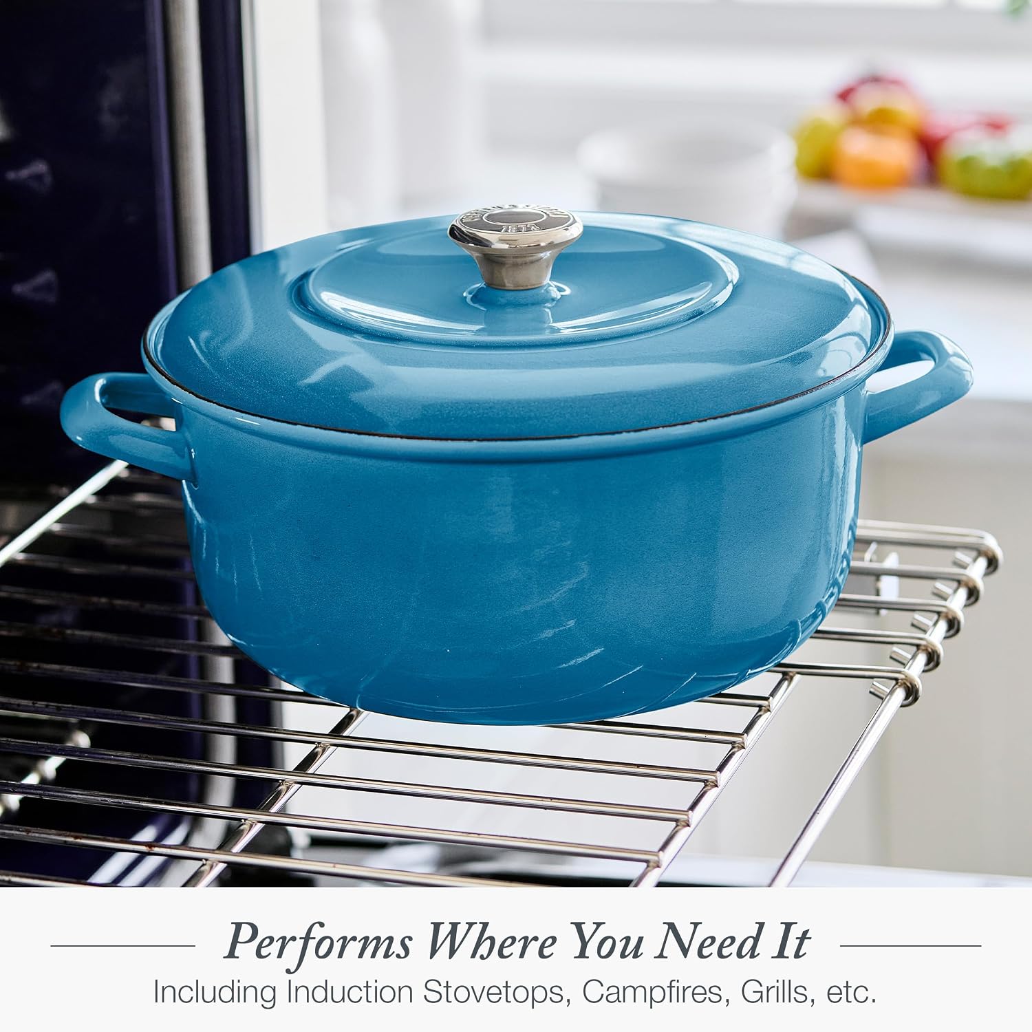 Merten & Storck 3.7QT & 5.5QT Dutch Ovens with Lids, 4 Piece Cookware Set, European Crafted Enameled Iron Stockpot, Induction & All Cooktops, Braising, Stews, Roasting, Slow Cooking, Sourdough, Caribbean Blue
