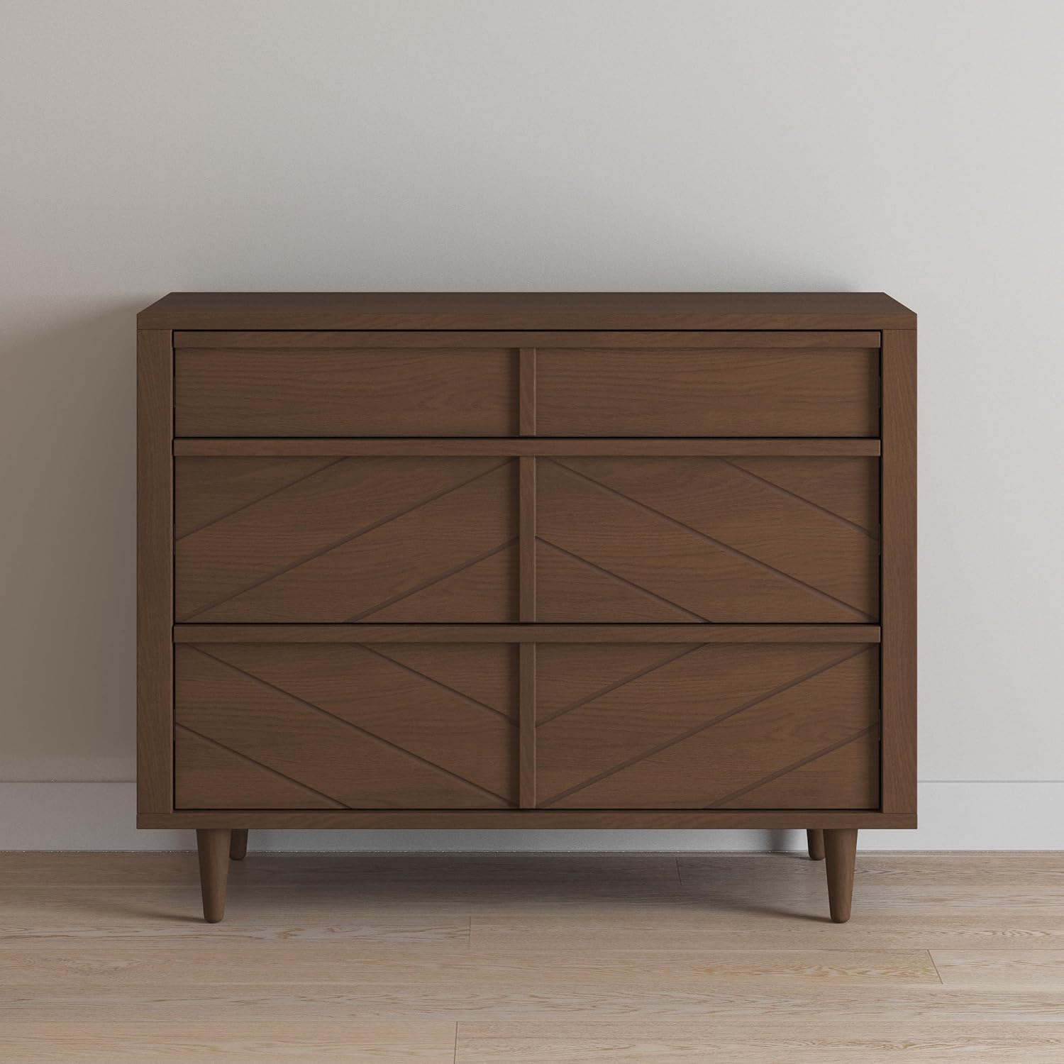 Child Craft Surrey Hill Design 4-in-1 Convertible Baby Crib Nursery Furniture Set, Baby Bed and 3 Drawer Dresser, for Babies, Toddlers and Kids Bedroom (2 Piece - Toasted Chestnut)