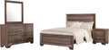 Coaster Home Furnishings Kauffman Transitional 4-Piece Bedroom Set California King Size Panel Bed Frame 54-inch Headboard Washed Taupe 204191KW-S4
