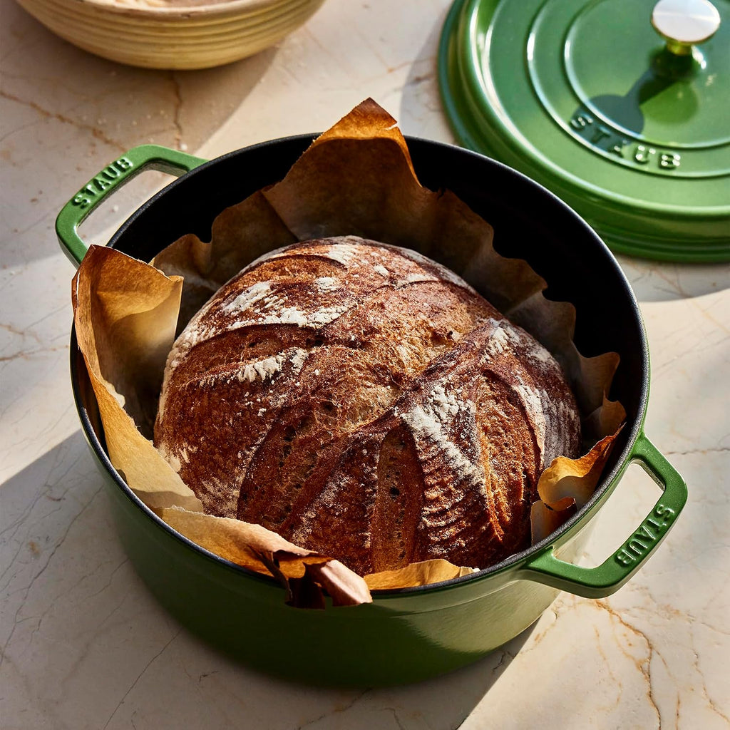 STAUB Cast Iron 5.5-qt Round Cocotte - Pistachio