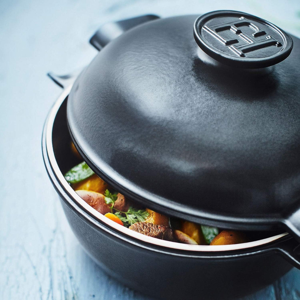 Emile Henry Delight Ceramic Round Dutch Oven 4L, Slate