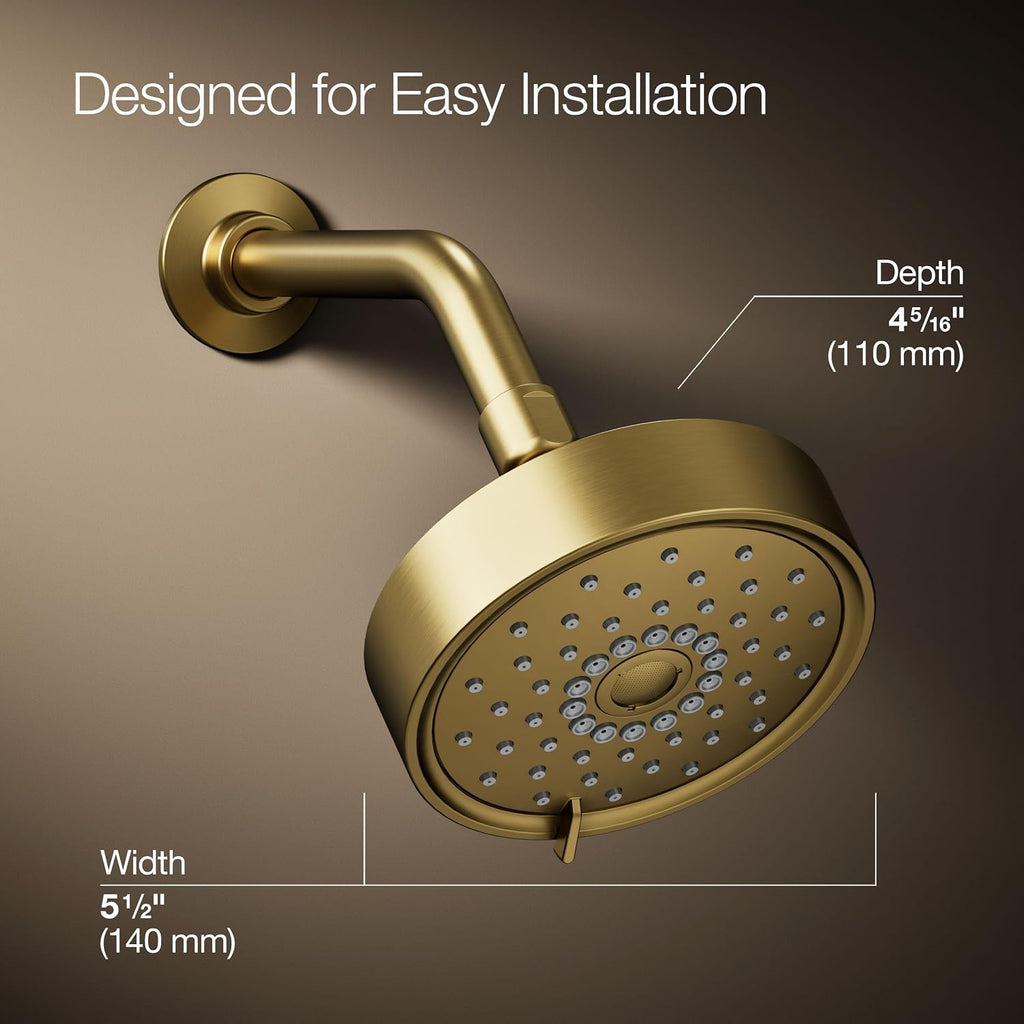 Kohler 22170-2MB Purist® Three-function showerhead, 2.5 gpm, Vibrant Brushed Moderne Brass
