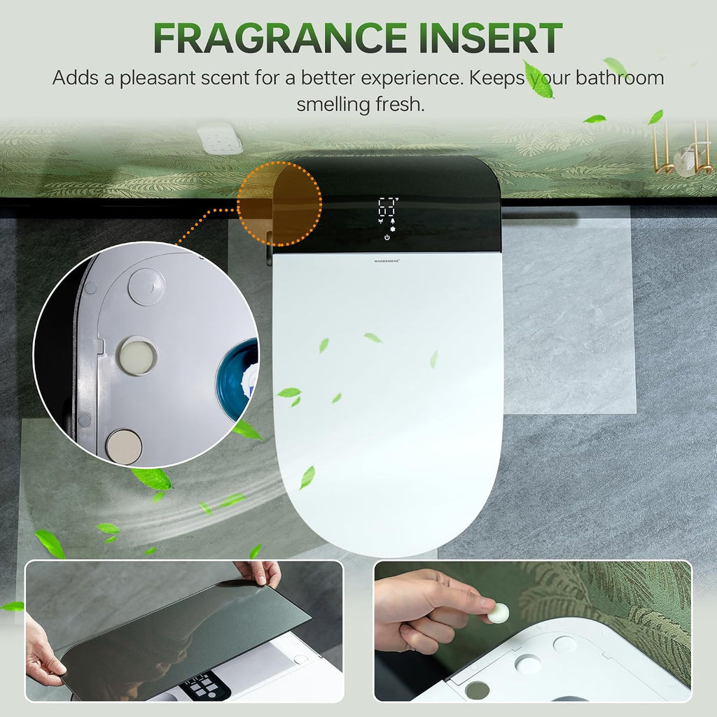 WOODBRIDGE Bidet Smart Toilet with Ultra-quiet&Quick Flush,1000g MaP Flush Score,Foam Shield,ADA Comfort Height,Auto Open/Close,Blackout Flush,Ambient Light,Heated Seat with Fragrance System,GT076