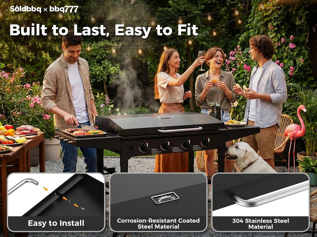 Upgrade Cover Hinged Lid w/Thermometer for Blackstone 36 Inch Griddle 1836 1554 1565 1825 1866 2149 1984 2151 1863 2122 1841 and More, Griddle Grill Hard Cover Flat Top Lid for Blackstone 36' Lid