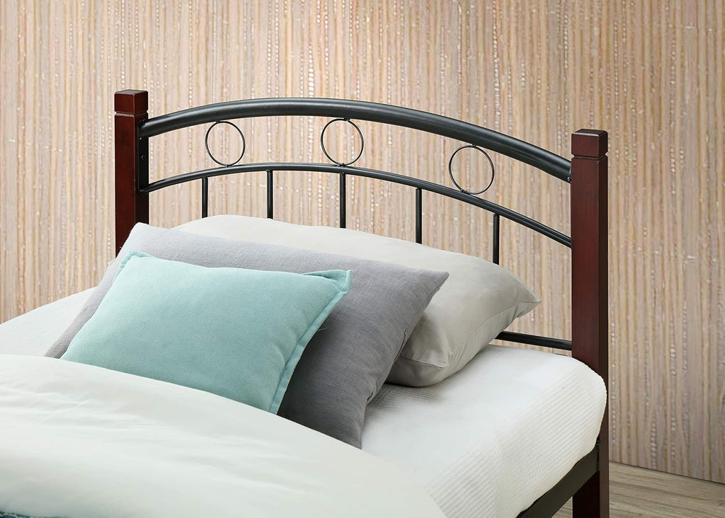 Hodedah Complete Metal Platform Bed with Headboard and Footboard in Twin Size