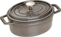 STAUB Cast Iron Roaster/Cocotte, Oval 17 cm, 1 L, Graphite Grey