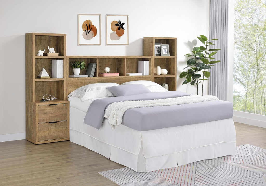 Coaster Home Furnishings Westpark 3-Piece Queen Bedroom Set Bookcase Headboard Mango 315901Q-SET