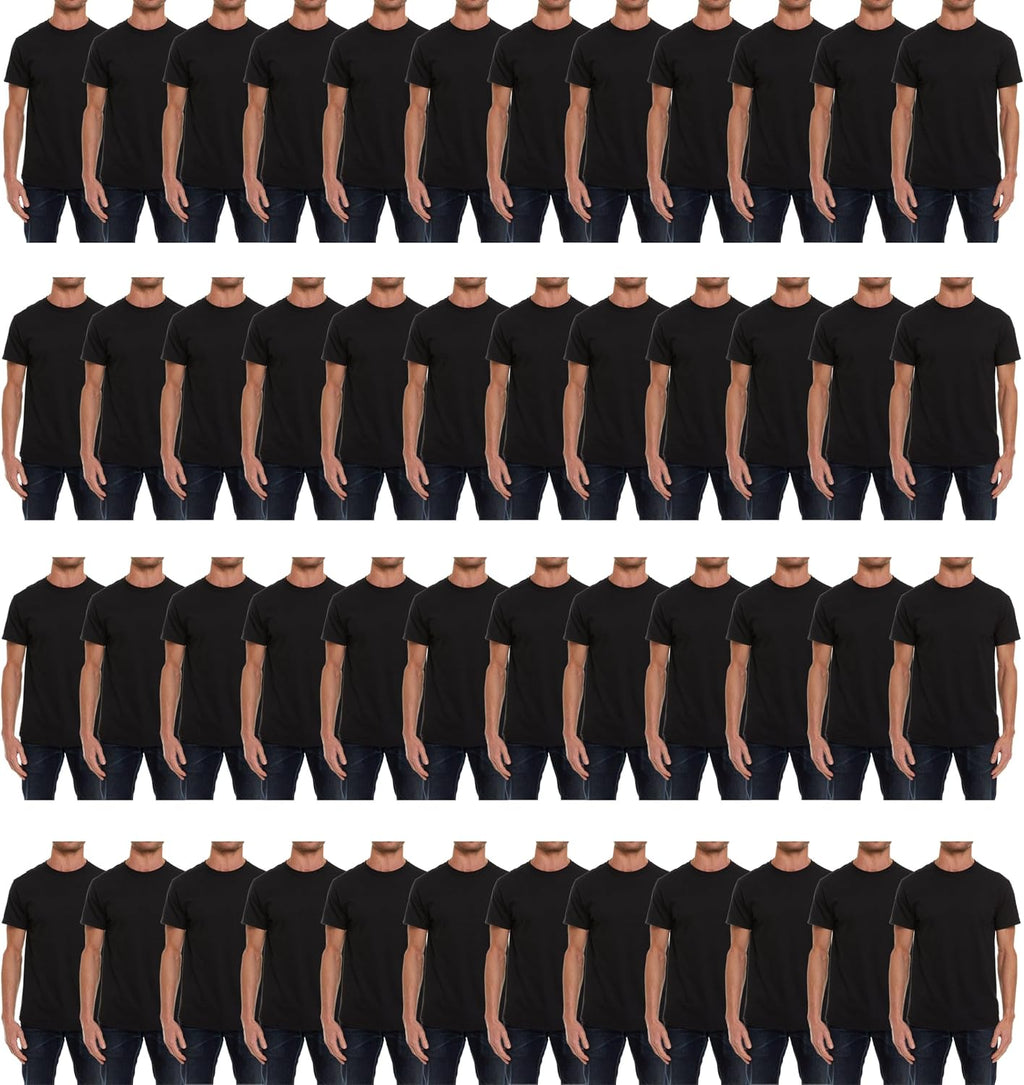 SOCKS'NBULK Men's Cotton Crew Neck Regular T-Shirts Bulk Short Sleeve Lightweight Tees Mix Colors