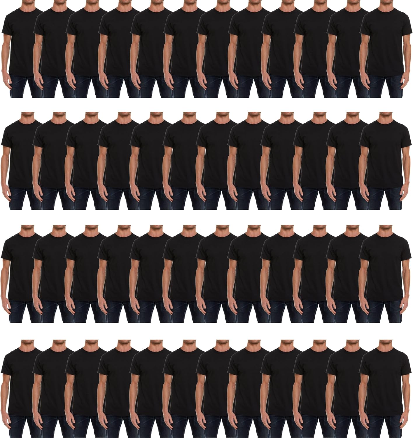 SOCKS'NBULK Men's Cotton Crew Neck Regular T-Shirts Bulk Short Sleeve Lightweight Tees Mix Colors