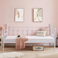 VECELO Daybed Frame, Twin Size Metal Platform Bed with Headboard,Heavy Duty Steel Slats Support for Living Room Bedroom Guest Room, Easy Assembly
