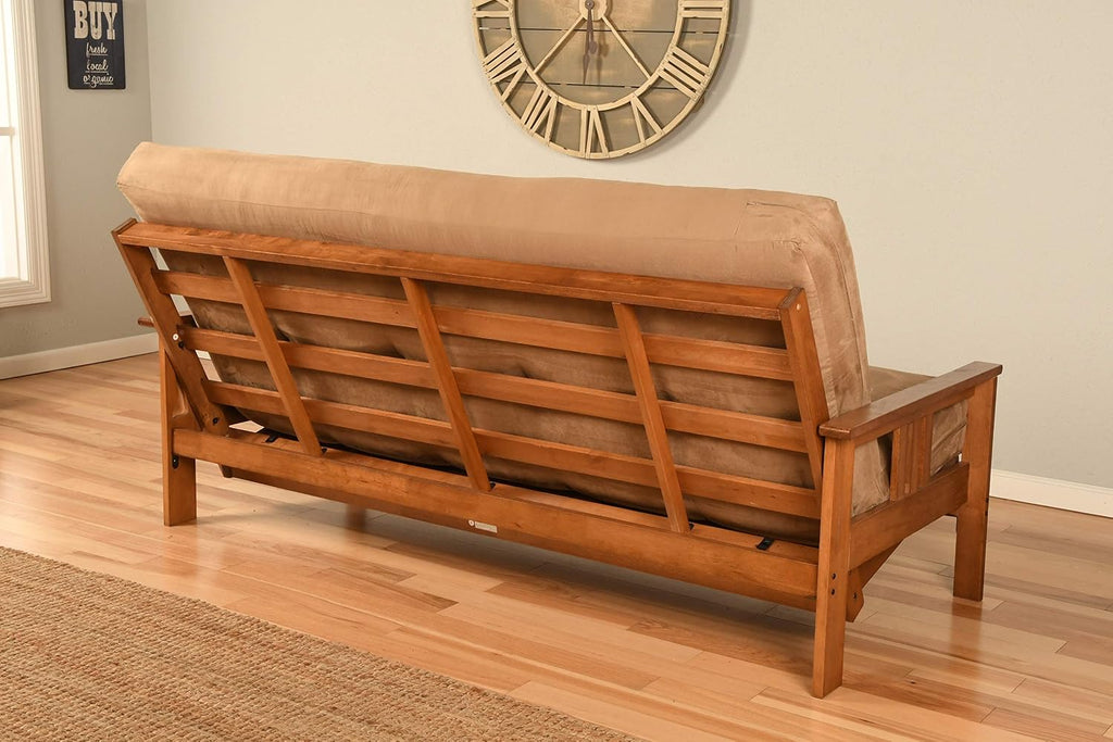 Kodiak Furniture Monterey Futon Set, No Drawers, with Barbados Base and Suede Black Mattress