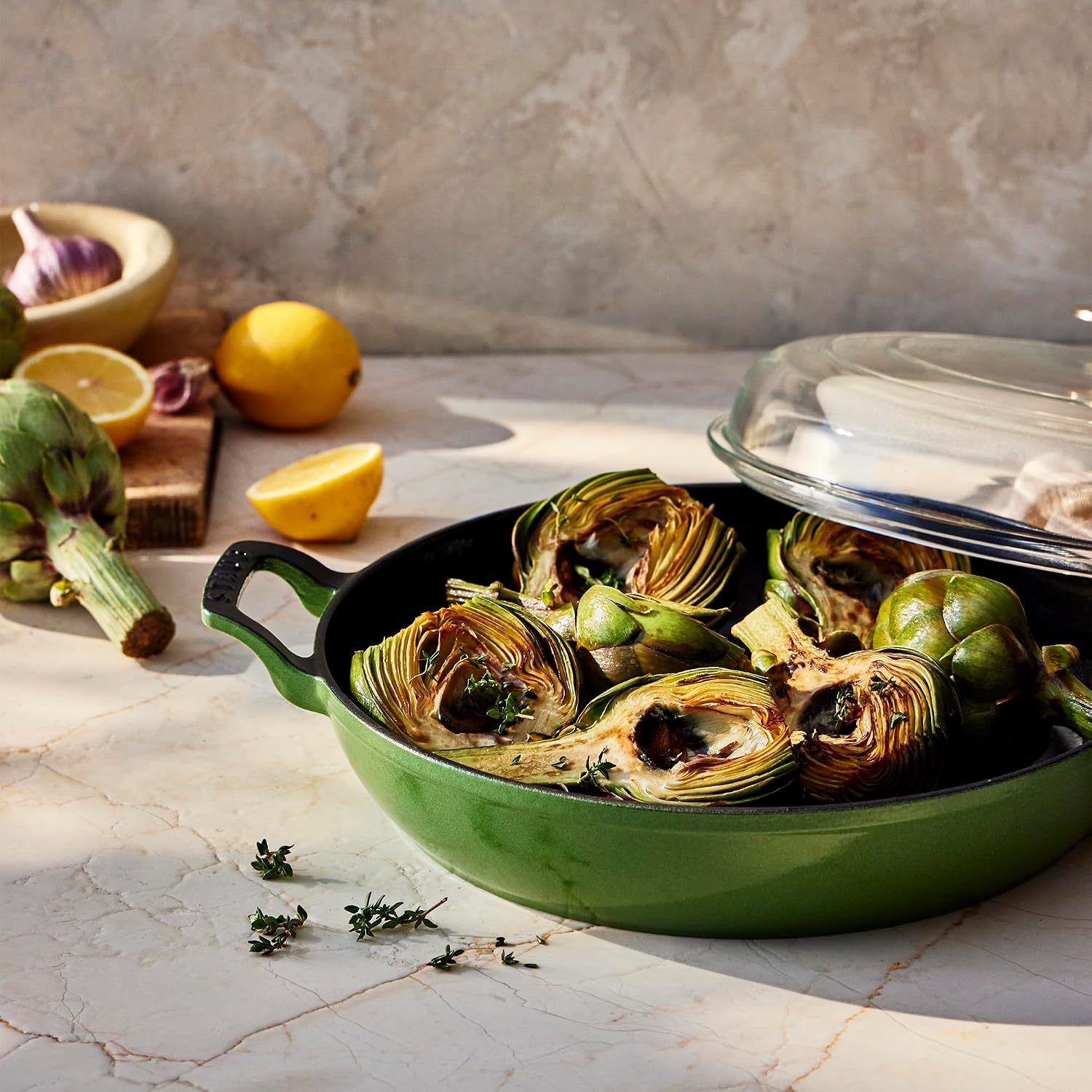 Staub Cast Iron 3.5-qt Braiser with Glass Lid - Pistachio