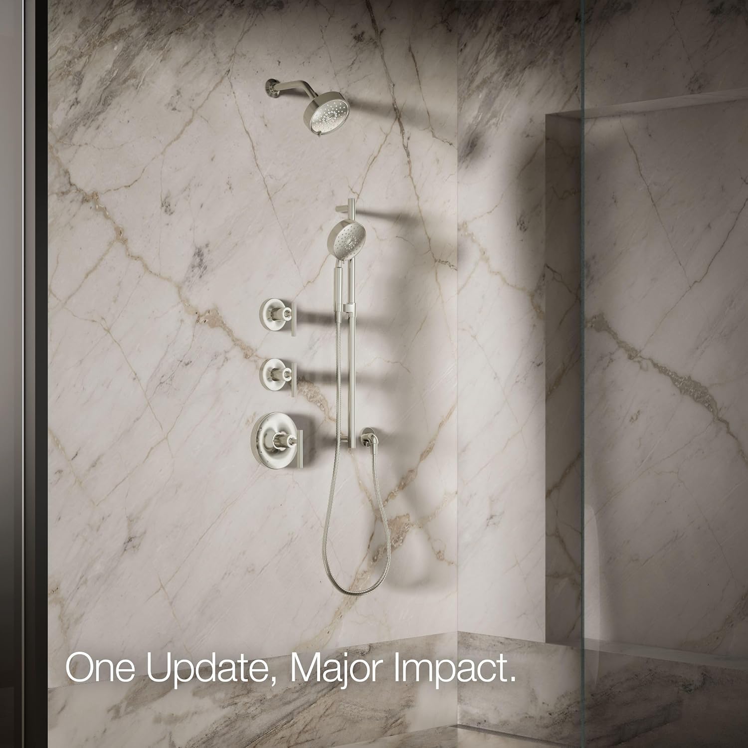 Kohler 22170-SN Purist® Three-function showerhead, 2.5 gpm, Vibrant Polished Nickel