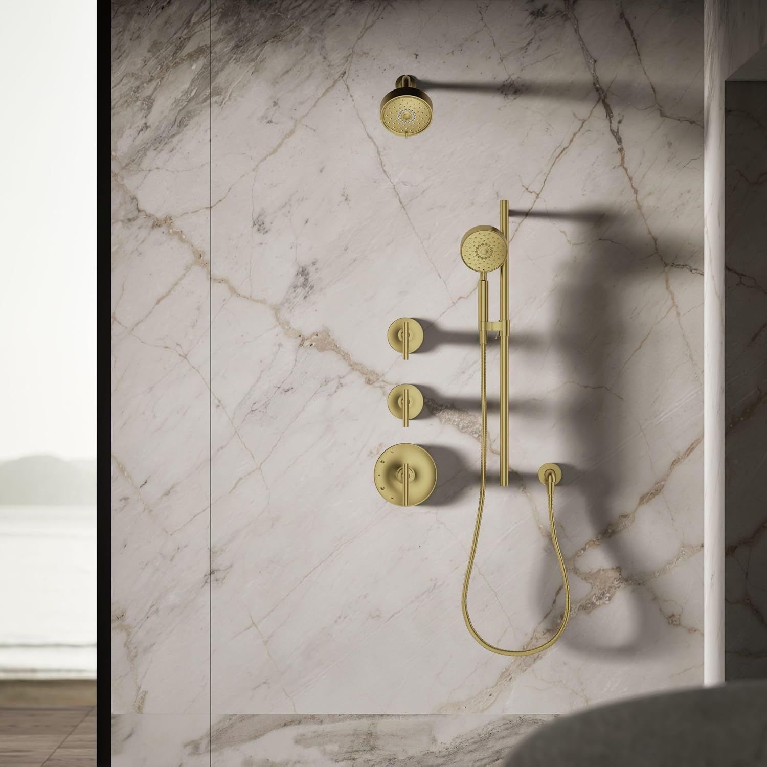 Kohler 22170-2MB Purist® Three-function showerhead, 2.5 gpm, Vibrant Brushed Moderne Brass
