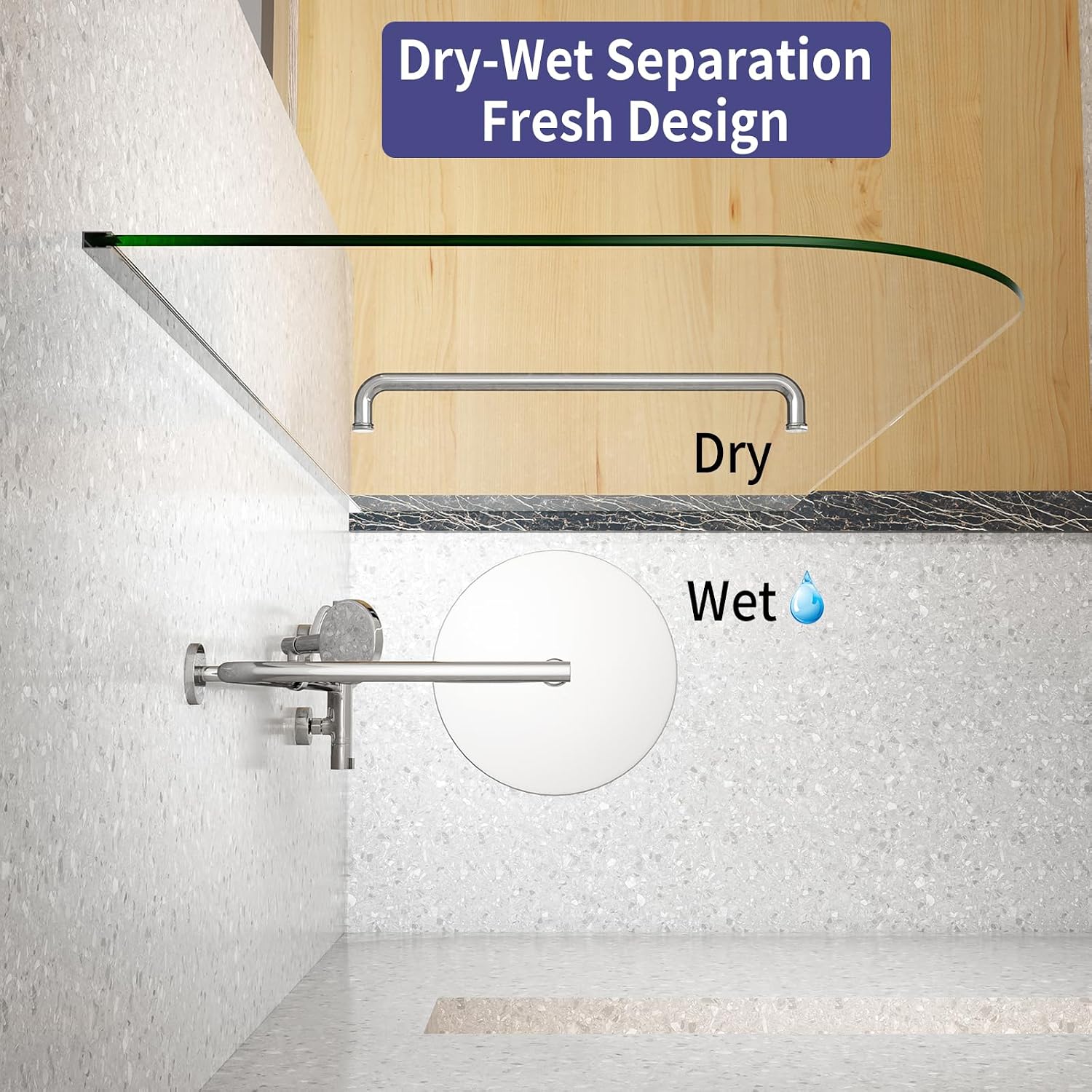 Dimaris Frameless Shower Door, 30W x 76H inches, 5/16 inch Clear Tempered Glass Panel, Chrome, Shower Screen, Walk in Shower, Nano Coating