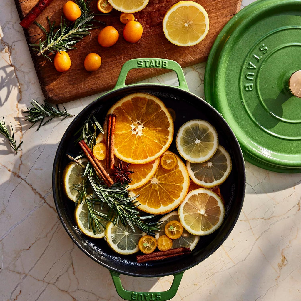 STAUB Cast Iron 5.5-qt Round Cocotte - Pistachio