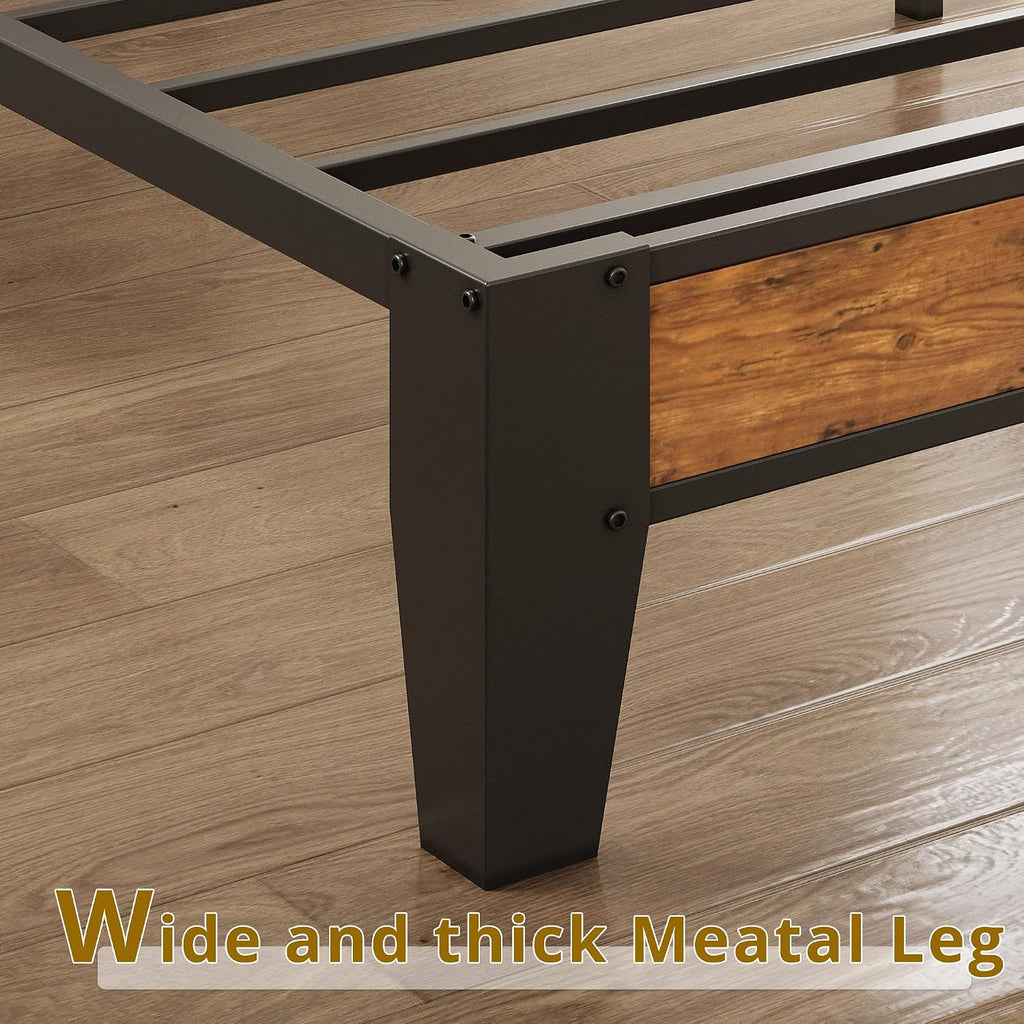 ANCTOR Twin XL Bed Frames, Storage Headboard with Outlets, Easy to Install, Sturdy and Stable, No Noise, No Box Springs Needed - Perfect for a Good Night's Sleep