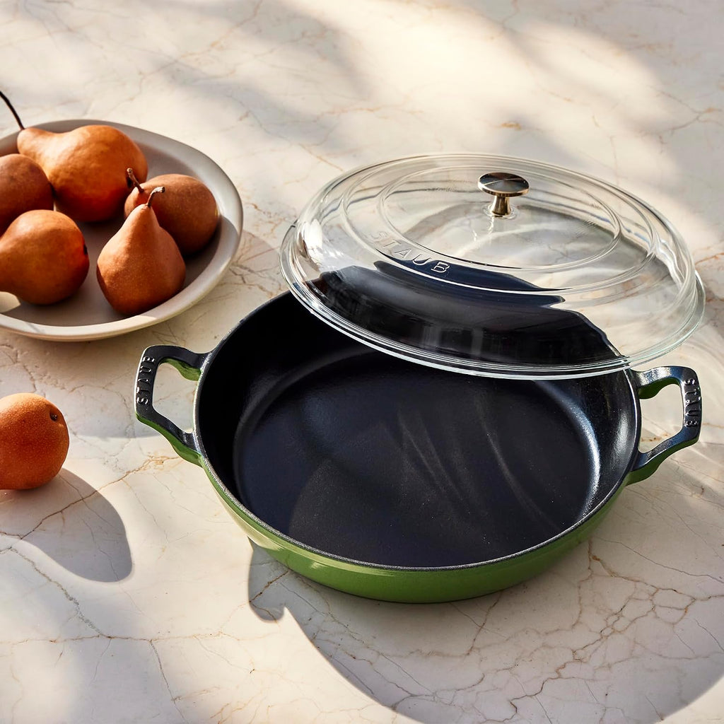 Staub Cast Iron 3.5-qt Braiser with Glass Lid - Pistachio