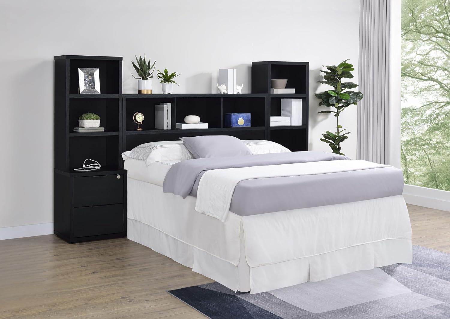 Coaster Home Furnishings Westpark 3-Piece Queen Bedroom Set Bookcase Headboard Black 315851Q-SET