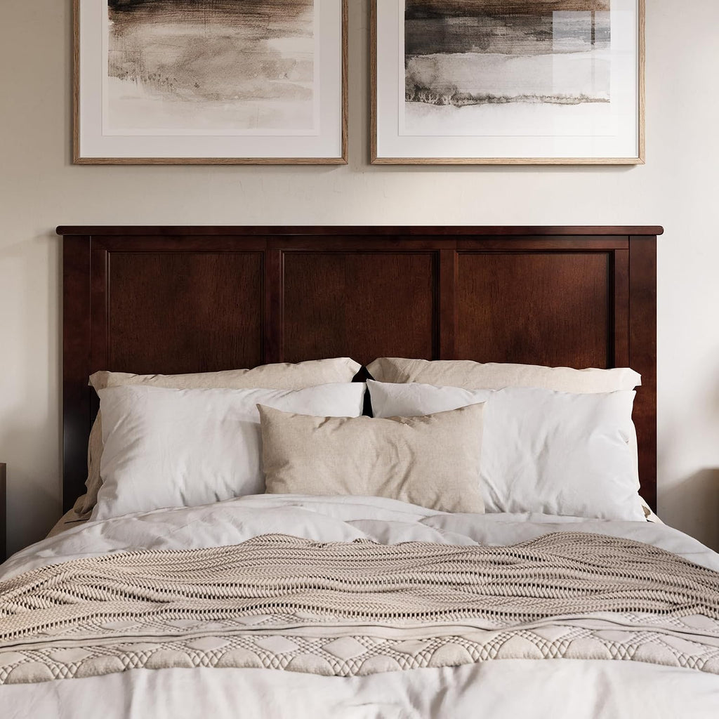 AFI, Charlotte Queen Solid Wood Low Profile Platform Bed, Walnut