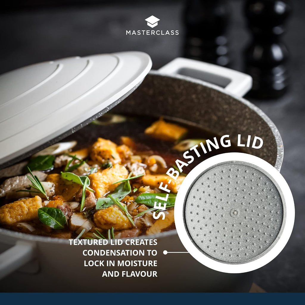 MasterClass Cast Aluminium Casserole Dish, Grey Ombre, 28cm/5Litre, Gift Boxed