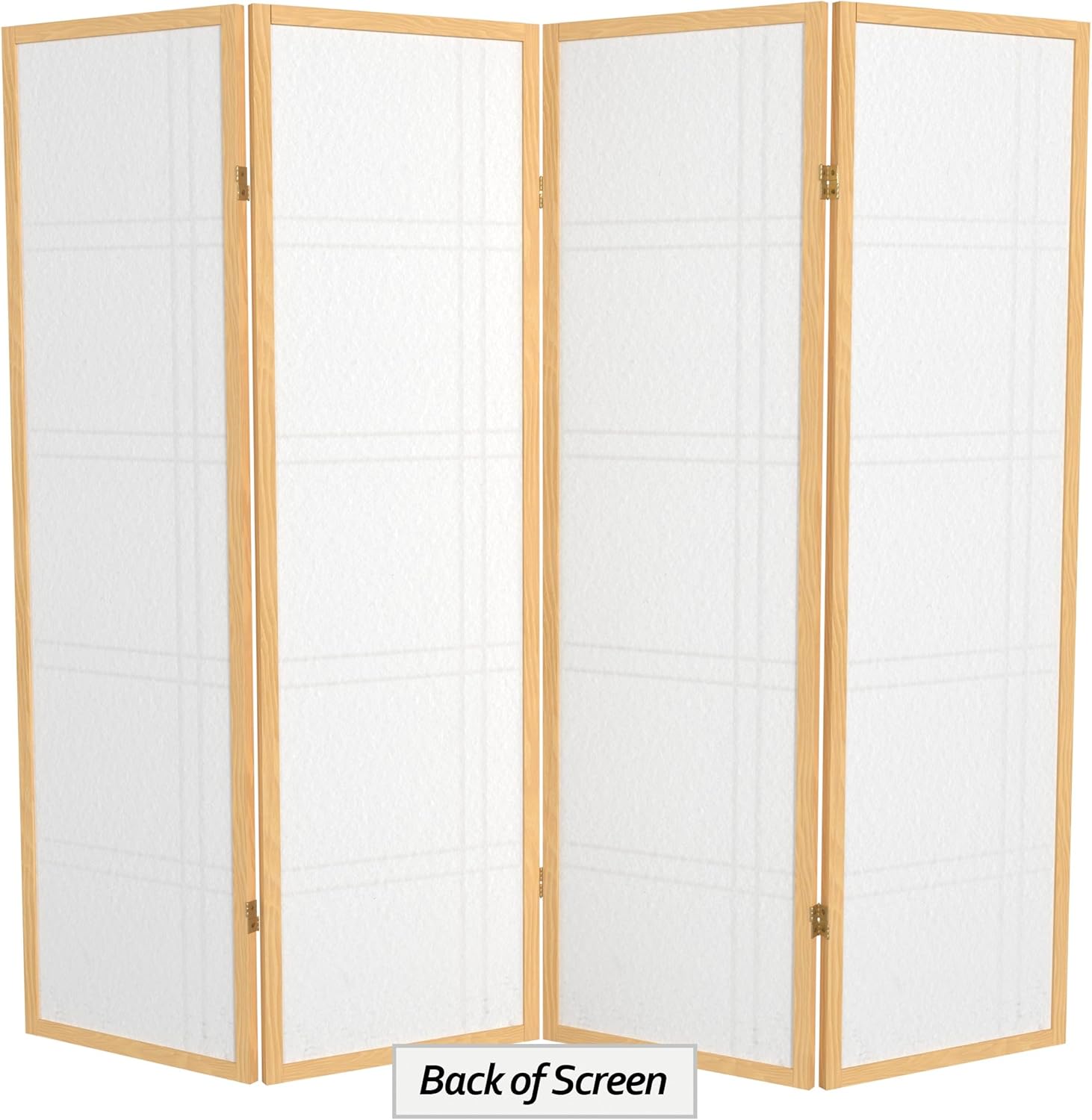 Oriental Furniture 5 ft. Tall Double Cross Shoji Screen - Natural - 4 Panels
