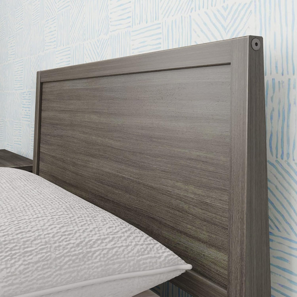 Max & Lily Twin Bed, Solid Wood Twin Bed Frame with Panel Headboard, Kids Twin Bed with Wood Slat Support, No Box Spring Needed, Clay