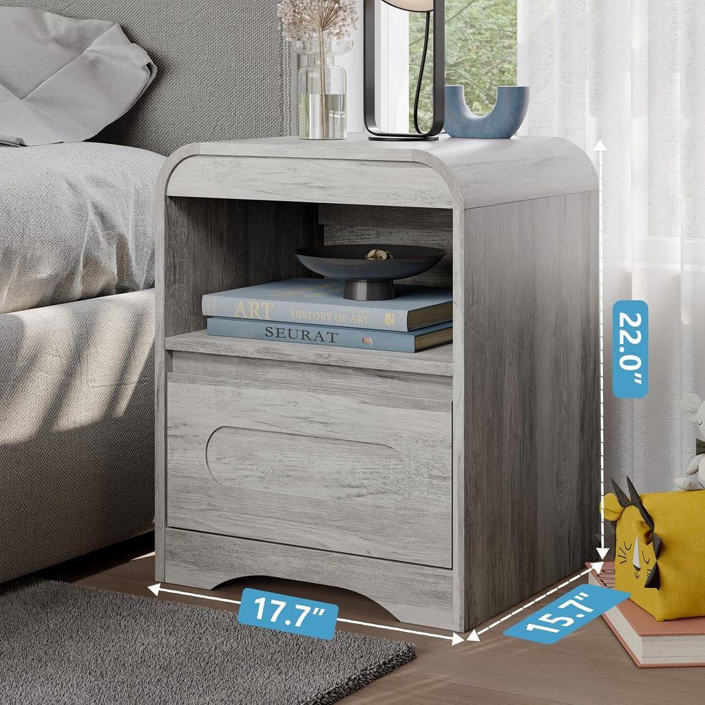 3 Piece Bedroom Set, Dresser and Nightstand Sets for Bedroom, Wood 6 Drawer Dresser & Night Stand Set of 2, Tall Chest of Drawers Modern Storage Cabinet Bedroom Furniture Set, Grey