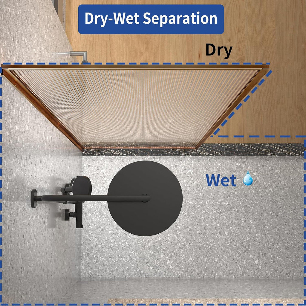 Dimaris Shower Door 34' X 78' Tempered Fluted Glass Framed Shower Screen Door Shower Glass Panel for Walk-in Bathroom Shower, Nano Coating, Rose Gold Finish